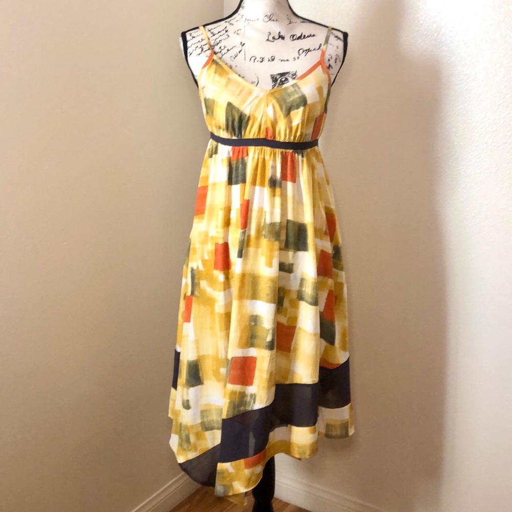 Simply Vera Vera Wang Yellow Asymmetrical Sundress size S